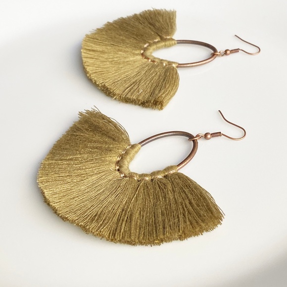 NEW "Amoret" Tassel Earrings (Olive) - Picture 4 of 7